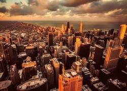 Widok na wieżowce w Chicago