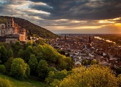 Widok na zamek i miasto Heidelberg
