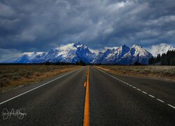 Widok z drogi na góry Teton Range