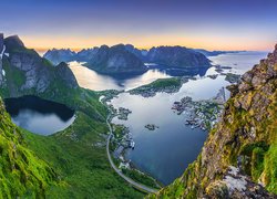 Góry, Morze Norweskie, Lofoty, Norwegia