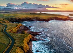 Wybrzeże, Klify, Droga, Góry, Dartry Mountains, Góra Ben Bulben, Hrabstwo Sligo, Irlandia