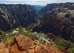 Góry, Kanion, Zion Canyon, Skały, Park Narodowy Zion, Stan Utah, Stany Zjednoczone