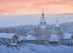 Wieś Kimzha zimą