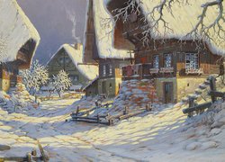 Wieś zimą w malarstwie Karla Hauptmanna