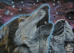 Wilk w graffiti