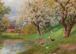Wiosna na wsi w malarstwie Aloisa Arneggera