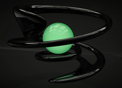 Wkręcona zielona piłka w grafice 3D