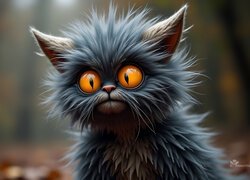 Stworzenie, Włochacz, Wielkie, Oczy, Fantasy