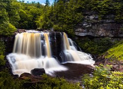 Wodospad Blackwater w amerykańskim parku stanowym Blackwater Falls