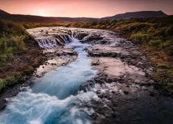 Islandia, Wodospad, Bruarfoss, Rzeka Bruara