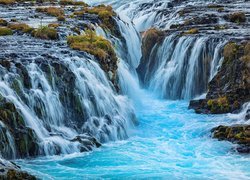 Wodospad Bruarfoss, Skały, Islandia