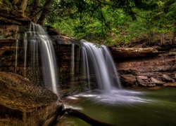 Stany Zjednoczone, Stan Wirginia Zachodnia, Wodospad Claypool Falls, Skały