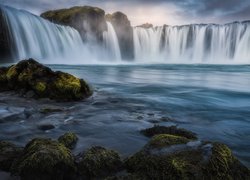 Islandia, Wodospad, Godafoss, Skały