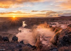 Wodospad Grand Falls i rzeka Little Colorado River