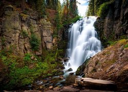 Wodospad Kings Creek Falls w Parku Narodowym Lassen Volcanic