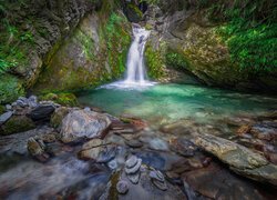 Wodospad Lake Face Creek Falls w Glenorchy