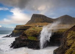 Wodospad Mulafossur na Wyspach Owczych