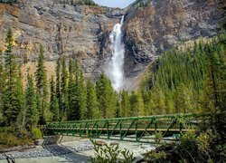 Góry, Wodospad Takakkaw Falls, Park Narodowy Yoho, Most, Rzeka Takakkaw, Prowincja Kolumbia Brytyjska, Kanada