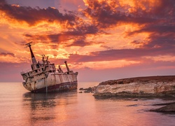 Wrak statku Edro III u wybrzeży Cypru w pobliżu Pafos