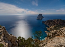 Hiszpania, Ibiza, Morze Balearskie, Wybrzeże, Wzgórza