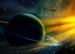 Planety, Słońce, Kosmos, Supernowa, Grafika 3D