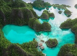 Indonezja, Raja Ampat, Wyspy, Morze, Roślinność