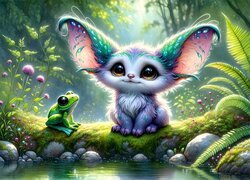 Stworzenie, Żaba, Staw, Fantasy