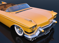 Zabytkowy, Żółty, Cadillac Eldorado Convertible, 1957