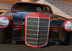 Zabytkowy, Mercedes Benz 180, 1953, 3D