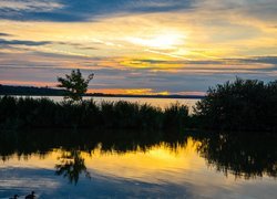 Zachód słońca nad Jeziorem Balaton