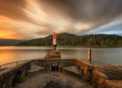 Zachód słońca, Zatoka Burrard, Budowla, Wzgórza, Barnet Marine Park, Burnaby, Kolumbia Brytyjska, Kanada