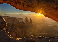 Stany Zjednoczone, Stan Utah, Park Narodowy Arches, Kanion, Zachód słońca