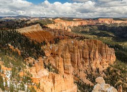 Skały, Drzewa, Kanion, Park Narodowy Bryce Canyon, Utah, Stany Zjednoczone