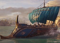 Żaglowiec na morzu w grze Assassins Creed Odyssey