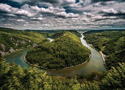 Rzeka Saara, Zakole, Lasy, Chmury, Mettlach, Niemcy