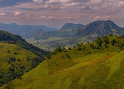 Zalesione wzgórza i góry