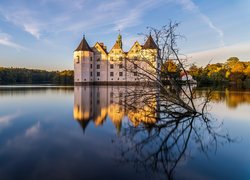 Niemcy, Zamek, Glucksburg Castle, Staw, Odbicie, Suche, Drzewo