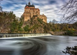 Zamek, Kriebstein Castle, Drzewa, Gmina Kriebstein, Niemcy