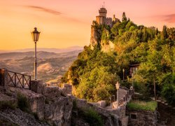 San Marino, Zamek La Rocca o Guaita, Zamek Prima Torre, Góra Monte Titano, Mury, Latarnia