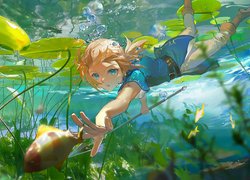 Zelda z gry The Legend of Zelda Breath of the Wild łowiąca ryby