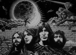 Zespół rockowy Pink Floyd w grafice
