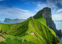 Dania, Wyspy Owcze, Wyspa, Kalsoy, Góry, Latarnia morska, Kallur Lighthouse