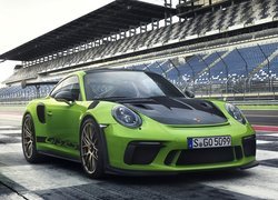 Zielone, Porsche 911, GT3, RS, 2019, Tor wyścigowy