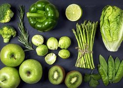 Zielone warzywa i owoce
