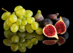 Zielone winogrona i figi