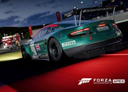 Gra, Forza Motorsport 6 APEX, Aston Martin, Zielony, Tył, Wyścig, Noc