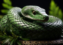 Zielony wąż w grafice