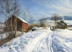 Zima na obrazie duńskiego malarza Pedera Morka Monsteda