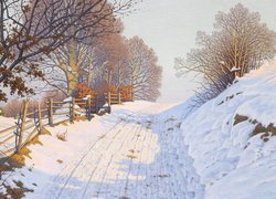 Zima na obrazie niemieckiego malarza Fritza Muller-Landecka