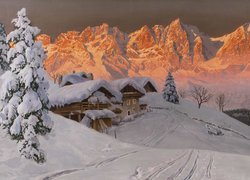 Zimowy górski krajobraz w malarstwie Aloisa Arneggera